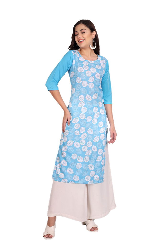 Crape Kurti 3 Regular Wear Crepe Wholesale Printed Kurti 
